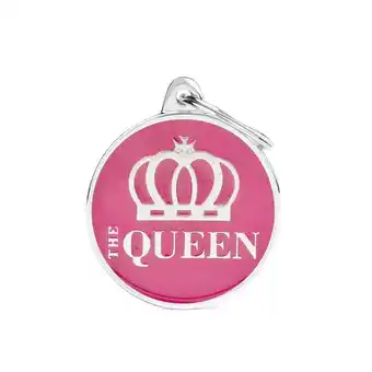 Welkoop My Family The Queen - Hondenpenning - Roze - L - 32x37 mm aanbieding