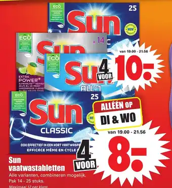 Dirk Sun vaatwastabletten aanbieding