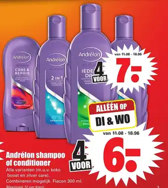 Dirk Andrelon shampoo of conditioner aanbieding