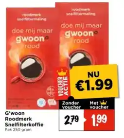 Vomar Voordeelmarkt G'woon roodmerk snelfilterkoffie aanbieding