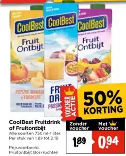 Vomar Voordeelmarkt Coolbest fruitdrink of fruitontbijt aanbieding