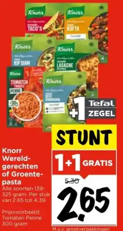 Vomar Voordeelmarkt Knorr Wereld gerechten of Groente pasta aanbieding