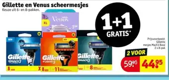 Kruidvat Gillette en venus scheermesjes aanbieding