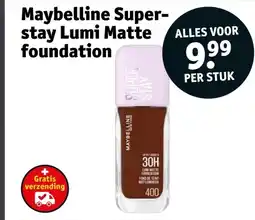 Kruidvat Maybelline Super stay Lumi Matte foundation aanbieding