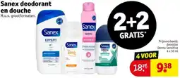 Kruidvat Sanex deodorant en douche aanbieding