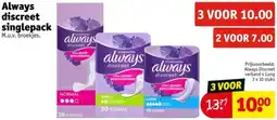 Kruidvat Always discreet singlepack aanbieding