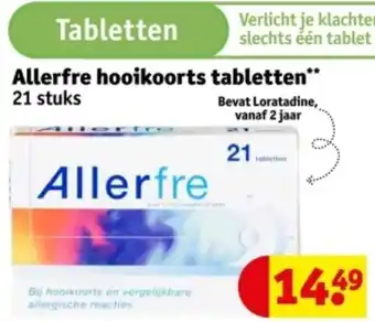 Kruidvat Allerfre hooikoorts tabletten aanbieding