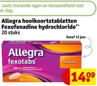 Kruidvat Allegra hooikoortstabletten Fexofenadine hydrochloride aanbieding