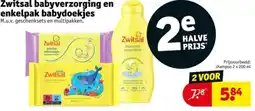 Kruidvat Zwitsal babyverzorging en enkelpak babydoekjes aanbieding