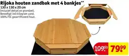 Kruidvat Rijoka houten zandbak met 4 bankjes aanbieding