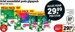 Kruidvat Ariel wasmiddel pods gigapack aanbieding