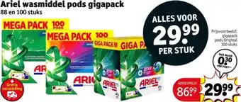 Kruidvat Ariel wasmiddel pods gigapack aanbieding