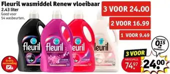 Kruidvat Fleuril wasmiddel Renew vloeibaar aanbieding