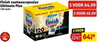 Kruidvat Finish vaatwascapsules Ultimate Plus aanbieding