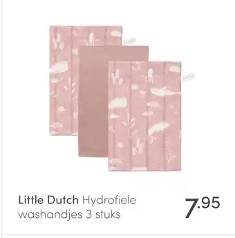 Baby & Tiener Little Dutch Hydrofiele washandjes 3 stuks aanbieding