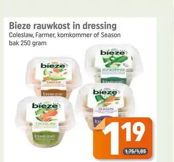 Dagwinkel Bieze Rauwkost In Dressing Coleslaw, Farmer, Komkommer Of Season aanbieding