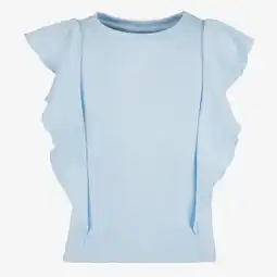 Scapino TwoDay meisjes rib top met ruches lichtblauw aanbieding