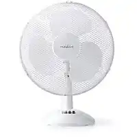 Bol.com Nedis Tafelventilator - Netvoeding - Diameter: 400 mm - 45 W - Zwenkfunctie - 3 Snelheden - Wit aanbieding