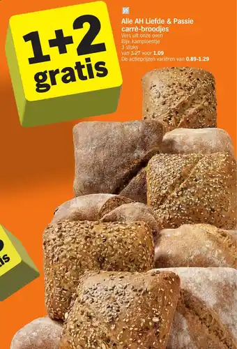 Albert Heijn Alle AH Liefde & Passie carré-broodjes aanbieding