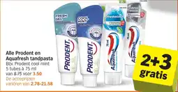 Albert Heijn Alle Prodent en Aquafresh tandpasta aanbieding