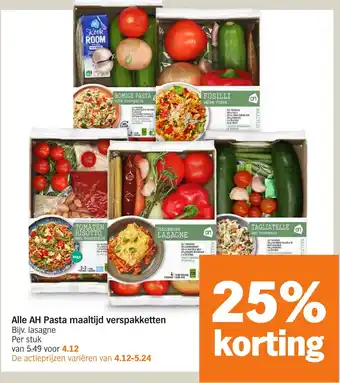 Albert Heijn Alle AH Pasta maaltijd verspakketten aanbieding