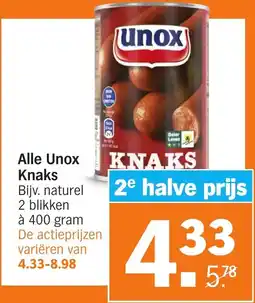 Albert Heijn Alle Unox Knaks aanbieding