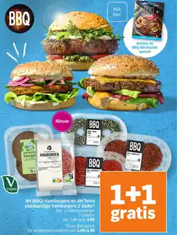 Albert Heijn AH BBQ Hamburgers en AH Terra plantaardige hamburgers aanbieding