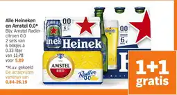 Albert Heijn Alle Heineken en Amstel 0.0 aanbieding