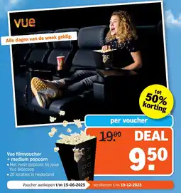 Albert Heijn Vue filmvoucher + medium popcorn aanbieding
