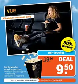 Albert Heijn Vue filmvoucher + medium popcorn aanbieding