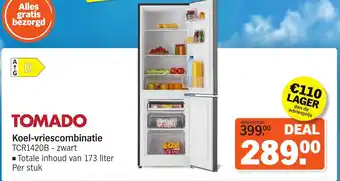 Albert Heijn Tomado Koel-vriescombinatie aanbieding