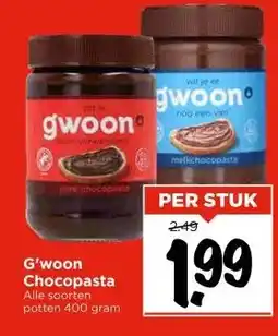 Vomar Voordeelmarkt G'woon Chocopasta aanbieding