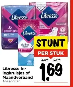 Vomar Voordeelmarkt Libresse In- legkruisjes of Maandverband aanbieding