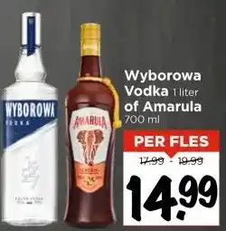 Vomar Voordeelmarkt Wyborowa Vodka 1 liter of Amarula 700 ml aanbieding