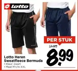 Vomar Voordeelmarkt Lotto Heren Sweatfleece Bermuda aanbieding