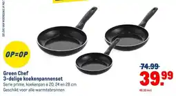 Makro Green Chef 3-delige koekenpannenset aanbieding