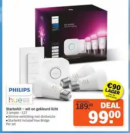 Albert Heijn Starterkit  wit en gekleurd licht aanbieding