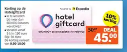 Albert Heijn Korting op de Hotelgiftcard aanbieding