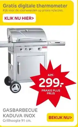 Praxis GASBARBECUE KADUVA INOX aanbieding