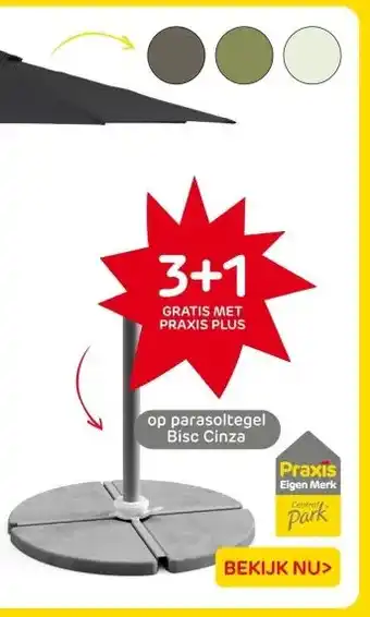 Praxis CENTRAL PARK ZWEEFPARASOL DAZE aanbieding