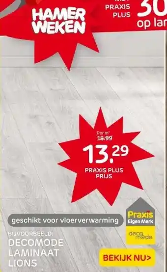 Praxis DECOMODE LAMINAAT LIONS aanbieding