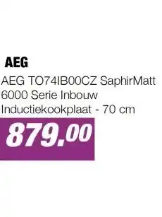 EP AEG TO74IB00CZ SaphirMatt 6000 Serie Inbouw Inductiekookplaat - 70 cm aanbieding