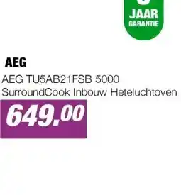 EP AEG TU5AB21FSB 5000 SurroundCook Inbouw Heteluchtoven aanbieding