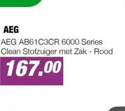EP AEG AB61C3CR 6000 Series Clean Stofzuiger met Zak - Rood aanbieding