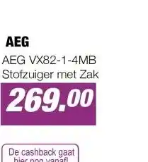 EP AEG VX82-1-4MB Stofzuiger met Zak aanbieding
