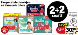 Kruidvat Pampers luierbroekjes en harmonie luiers aanbieding