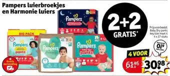 Kruidvat Pampers luierbroekjes en harmonie luiers aanbieding