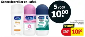 Kruidvat Sanex deoroller en stick aanbieding