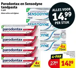 Kruidvat Parodontax en sensodyne tandpasta aanbieding