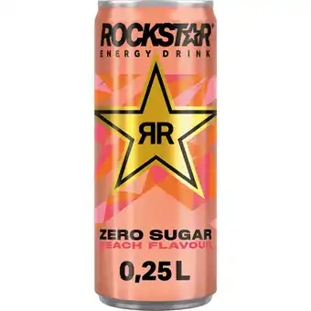 Albert Heijn Rockstar Zero sugar peach flavour aanbieding